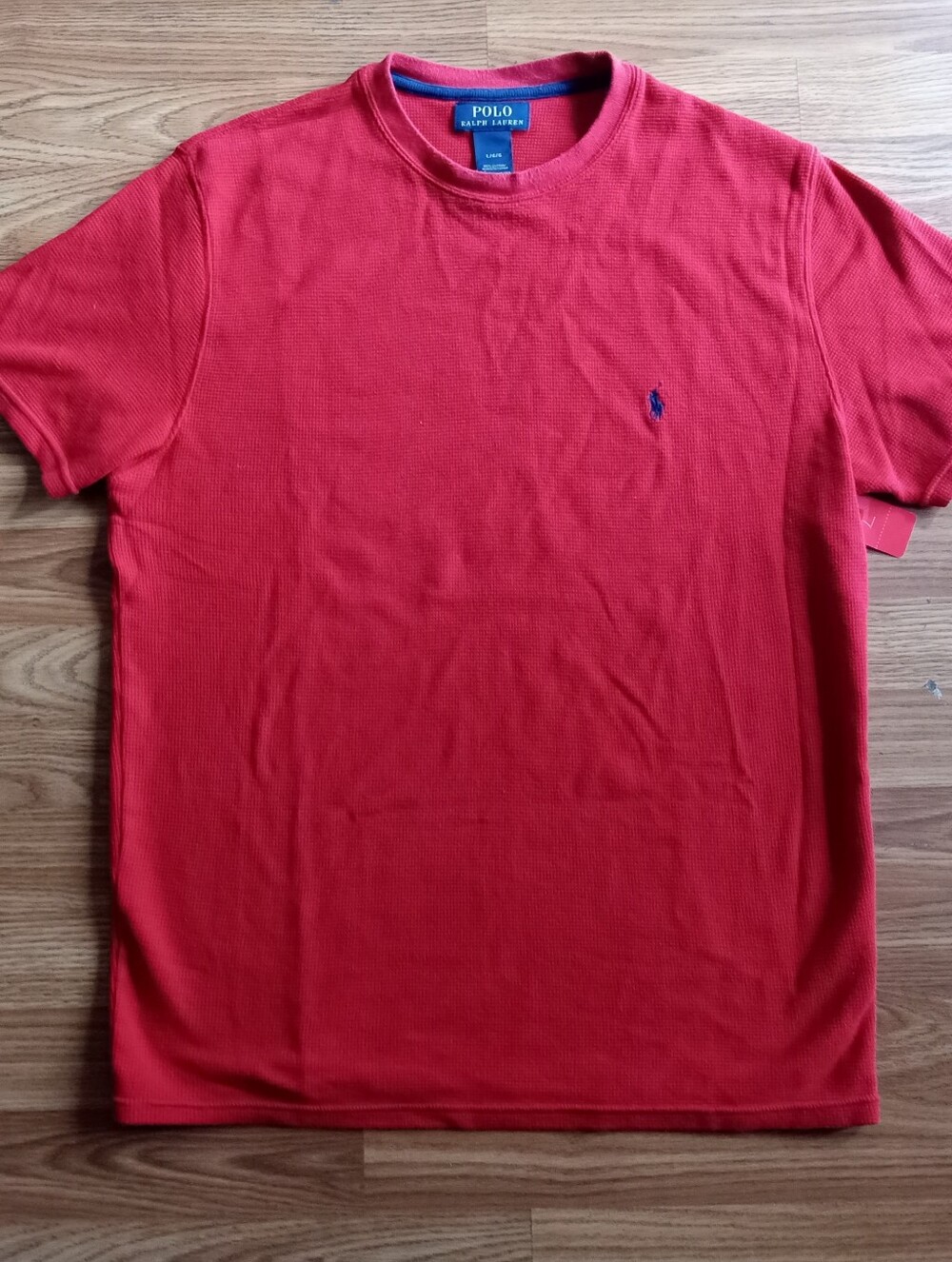 Polo by Ralph Lauren Men’s Red Short-Sleeve Waffle Knit Shirt Size L
